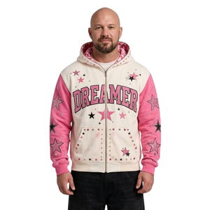 Sudadera con Capucha de Felpa Gruesa con Diseño Artístico en Tonos Pastel, Estampado Celestial de Dos Tonos, Estilo Casual y Relajado, Transpirable - Product Image 1