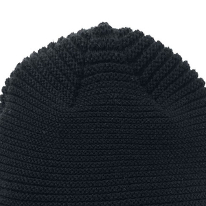 Gorro de Punto Acrílico Negro Unisex, Gorro Casual de Invierno de Color Sólido, Talla Adulto 56-58CM, Tejido a Mano - Product Image 6