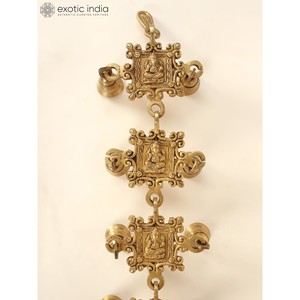 Campanas para colgar en la pared con diseño de Vighnaharta Ganesha de latón de 26 pulgadas, artículo hecho a mano - Product Image 4