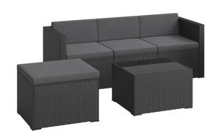 Contemporary <b>Outdoor</b> Garden <b>Set</b> Teak Wood Steel Frame <b>6</b> Seater Weather Resistant Patio Furniture - Product Image 3