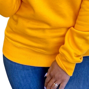 Sweat-shirt en chenille avec lettres grecques Sigma Gamma Rho en or, broderie pour femmes, mélange de coton, manches longues, coupe élégante - Product Image 3