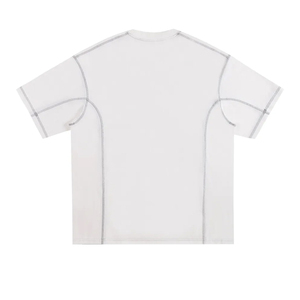 Boxy Fit Men's 100% Organic Cotton T-shirt 280gsm <b>Drop</b> Shoulder Oversized Contrast Stitch Knitted Custom Logo Embroidered Print - Product Image 2