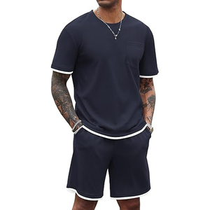 Custom Mens Streetwear <b>Set</b> Manufacturer Cotton T Shirt Cargo Shorts OEM Private Label Bulk - Product Image 1