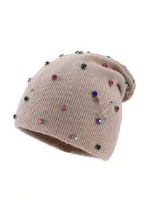 Gorro de Punto con Pedrería Estilo Y2K para Mujer, con Detalle de Imperdible, para Deportes al Aire Libre y Uso Casual - Product Image 5