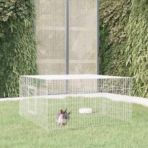 Grande cage à lapin durable en fer galvanisé argenté - Product Image 1