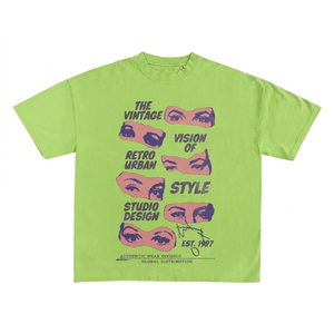 Camiseta 100% algodón para hombre, corte holgado, estampada, Premium 180GSM, algodón suave, color verde lima, estampado gráfico, logotipo personalizado. - Product Image 2
