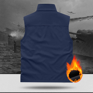 Gilets Softshell matelassés pour hommes, couleur unie, chauds pour l'hiver, col montant, fermeture éclair intégrale, respirants, imperméables, chauffants, décontractés - Product Image 4