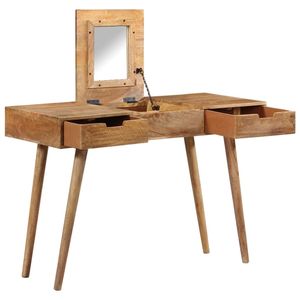 Table de maquillage en bois de manguier massif naturel avec bois d'ingénierie - Product Image 2