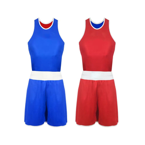 Ensemble débardeur et short de boxe violet avec ceinture blanche, vêtements d'entraînement confortables en polyester pour toutes les saisons - Product Image 5