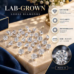 Diamantes Sueltos Cultivados en Laboratorio con Corte de Precisión de 0.08-0.13 CT |   Corte Brillante, Color GH, Claridad VS, 2.7-3.2 MM Plus 11, Proveedores Mayoristas - Product Image 5