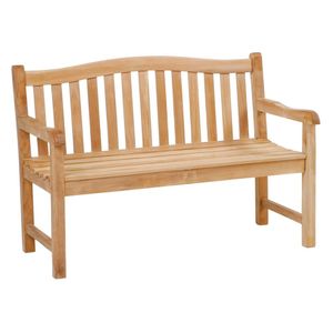 Teak Garden <b>Bench</b> Arms Solid Wood Outdoor Patio Furniture Traditional Design Durable Comfortable Tapered Legs Waterproof - Product Image 1