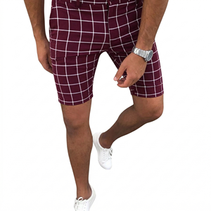 Pantalones Cortos a Cuadros Blancos con Logotipo Personalizado, Pantalones Cortos Bermuda de Moda Urbana para Hombre - Product Image 2