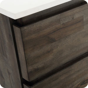 Mueble de Baño de MDF Impermeable con Acabado de Textura de Madera Ecológico Moderno, Doble Lavabo, para Hoteles, Venta al Por Mayor, OEM, Personalizado - Product Image 3