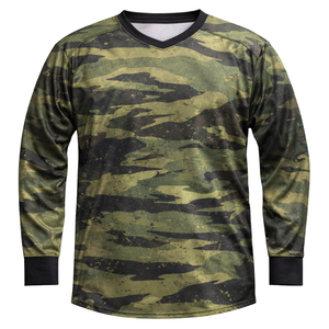 Camiseta de Paintball Verde Camuflaje, Táctica, para Woodsball, Sublimada, Manga Larga, Transpirable, con Puños Acanalados Profesionales - Product Image 2