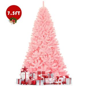 Albero di Natale Artificiale Premium da 2,3 m con Rami a Cerniera, Abete Pino Pieno con Bacche, Supporto in Metallo, Decorazione per Interni - Product Image 1