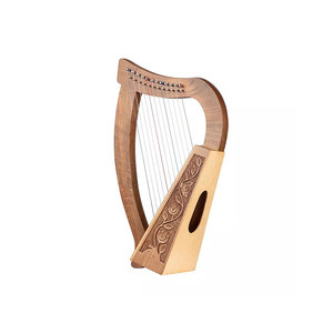 Harpe celtique traditionnelle avec cadre en bois et sculpture décorative - Product Image 5