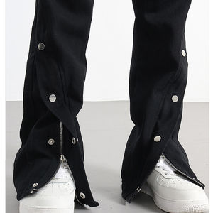 Pantalones de chándal personalizados para hombre, estilo vintage, de algodón 100% de alto gramaje, con lavado ácido, de felpa francesa lisa, con cordón medio en la cintura, oscuros, servicio OEM - Product Image 4