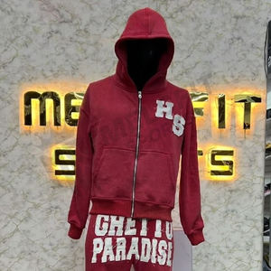 Ensemble de survêtement pour homme, coupe ajustée, avec fermeture éclair, tissu respirant, pour la gym, l'entraînement et le jogging - Product Image 2