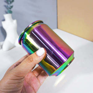 Mug en acier inoxydable arc-en-ciel, tasse à café en métal martelé avec poignée, vaisselle colorée, mug à cocktail, accessoires de cuisine et de bar - Product Image 1