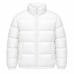 Veste matelassée noire pour homme, col montant, fermeture éclair, coupe-vent, manteau d'hiver décontracté, coupe régulière, rembourrage en polyester - Product Image 4