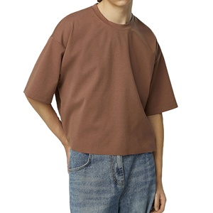 Camisetas de Algodón de Punto Personalizadas de Corte Regular, Modernas para Hombre, Clásicas de Manga Corta, Cuello Redondo, Manga Raglán, Algodón Grueso - Product Image 1