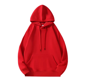Sudadera con Capucha Roja para Hombre, Mezcla de Algodón, con Bolsillo, Logotipo Personalizado, Ropa Urbana de Invierno - Product Image 1