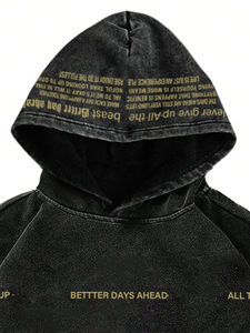 Sweat à capuche oversize délavé pour homme, style streetwear décontracté, idéal pour la gym, en molleton épais, pour l'hiver, prix abordable, personnalisation OEM, tendance - Product Image 5