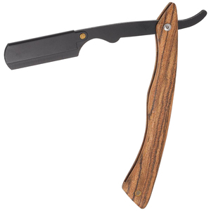 Professional Stainless Steel Straight Single Blade Barber Shaving <b>Razor</b> with Wooden Handle Face Shaving Tool for <b>Men</b> - Product Image 2