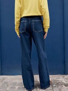 Jean en denim pour femme, taille haute, coupe évasée, longueur cheville, look épuré - Product Image 3