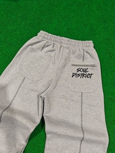 High Quality Custom Unisex Two Tone Color Heavy Weight 100% Cotton Fleece Sweatpants with Embroidery <b>Cuffed</b> <b>Jogger</b> for Men - Product Image 4