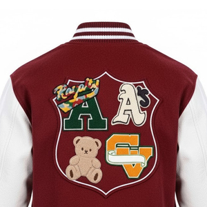 Veste varsity pour homme en chenille brodée, collection hiver, sur mesure, style baseball, pour homme - Product Image 6