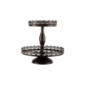 Elegante Soporte Redondo de Metal para Postres con Borde Decorativo para Pasteles de Cumpleaños, Cupcakes, Pasteles y Exhibiciones de Dulces - Product Image 3