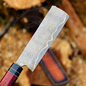 Cuchillo de Cocina Japonés Hecho a Mano de Cobre Damasco, Cuchillo para Verduras Personalizado, Cuchillo de Cocina Afilado como una Navaja, Acero Damasco con Alto Contenido de Carbono - Product Image 2