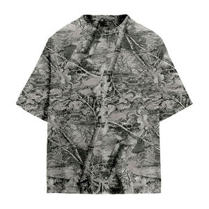 เสื้อยืดลายพรางขายส่งราคาถูก โลโก้ด้านหน้า ยูนิเซ็กส์ ฮิปฮอป ทรงหลวม ไหล่ตก สำหรับล่าสัตว์ ระบายอากาศได้ดี เป็นมิตรกับสิ่งแวดล้อม - Product Image 4