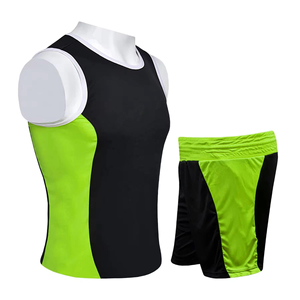 Combinaison de lutte pour hommes, noire et jaune, coupe athlétique, en polyester respirant, pour arts martiaux mixtes et boxe - Product Image 3