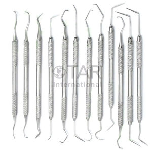 12 Piece Dental Probe Pick <b>Tool</b> Set Stainless Steel Scaler <b>Teeth</b> <b>Cleaning</b> Oral Hygiene Kit Medic Surgical Instruments - Product Image 2