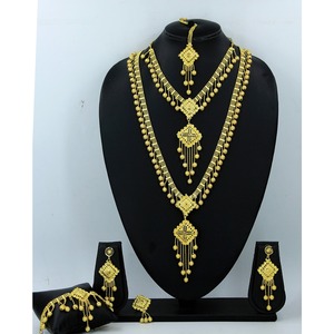 Collar con pendientes conjunto de joyas chapado en oro de latón puro de alta calidad UAE Dubai collar diseño collar conjunto de joyas - Product Image 3