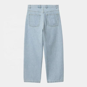 Light Wash Vintage Fashion Custom Logo High Quality Streetwear Regular Fit Casual Denim <b>Jeans</b> Men - Product Image 1
