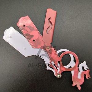 Maquinilla de afeitar de doble Dedo de acero inoxidable recubierta de papel, maquinilla de afeitar de peluquero reemplazable, maquinillas de afeitar de impresión de papel de etiqueta privada de alta calidad - Product Image 1