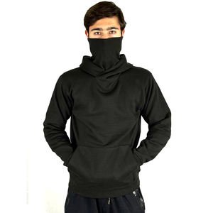 Sudadera con Capucha Negra de Doble Capa con Logotipo Personalizado para Hombre, Sudadera con Doble Capa y Doble Tejido, Sudadera Cálida de Invierno con Doble Capucha - Product Image 3