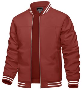 Custom Mens Coated Stand Bomber Jacket Stylish Outerwear Utility Pockets Lightweight <b>Waterproof</b> <b>Warm</b> Lining OEM Manufacturing - Product Image 1