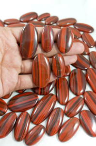 Lote de cabujones de jaspe rojo natural con bandas, lote de piedras preciosas de jaspe para la fabricación de joyas, tamaño libre, venta al por mayor. - Product Image 2