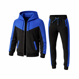 Men's Casual Running Jogging Tracksuit Modern Athletic Sportswear Set <b>Zip</b> <b>Up</b> Jacket Jogger Pants Set - Product Image 1