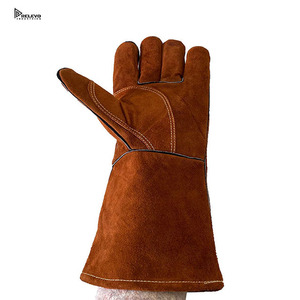 Guantes de Soldadura de Cuero Marrón OEM, Resistentes al Calor, Guantes de Seguridad Industrial para Uso en Construcción y Taller - Product Image 6