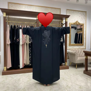 ABAYA/BURKA de Diseño Elegante para Fiestas, con Trabajo Artesanal de Diamantes en la Parte Posterior, Vestido Musulmán, Pañuelo Islámico, Hiyab de Lujo - Product Image 1