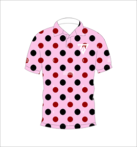 Camisa polo de moda para hombre, camiseta de golf informal de manga corta con estampado de lunares rosas, ropa transpirable de verano - Product Image 4