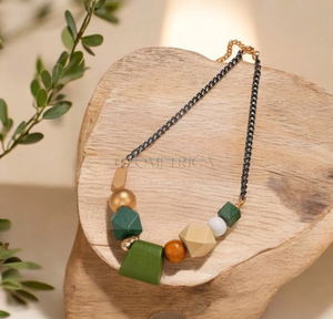 สร้อยคอลูกปัดเรซินสีเหลืองอำพันคุณภาพระดับพรีเมี่ยมพร้อมต่างหูลูกปัดที่เข้ากันเครื่องประดับแฟชั่นทำมือสุดหรู SE - Product Image 5