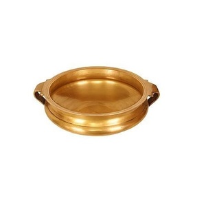 Elegant Metal Candle Bowl With <b>Decorative</b> Edges For Stylish <b>Table</b> Centerpiece And Home <b>Decor</b> - Product Image 1
