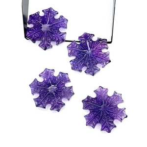 Aigue-marine naturelle en forme de flocon de neige, pierre précieuse sculptée pour la fabrication de pendentifs, cadeau, vente en gros, fournisseur en Inde, pierre d'améthyste - Product Image 5