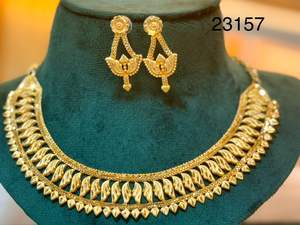 Nouvelle collection MOLL JEWELLERS : Parure florale tendance en alliage plaqué or 24 carats avec zircon, collier et boucles d'oreilles, cadeau de mariage pour femme - Product Image 2